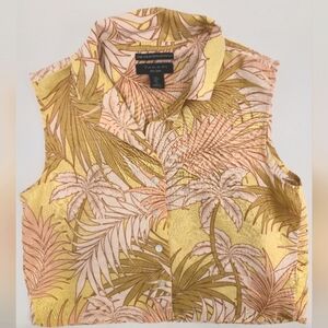 Tahari Tropical Linen Sleeveless Blouse
